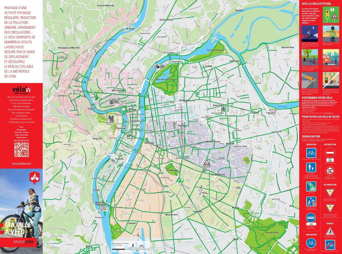 里昂自行车道地图